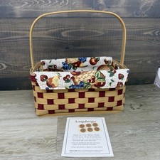 Longaberger 2006 Two Pint Basket With Liner Red Check Picnic July 4th picture