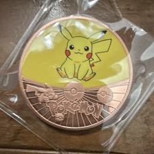 Pokémon Pikachu Poké Ball Design 1 oz .999 Fine Copper Round picture