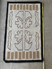 Vintage Mid Century Handwoven Wool Rug Tapestry MCM Abstract Wall Hanging 48x28 picture