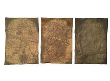 Treasure Map Old Pirate Maps Aged Reproduction Replica Print - 3 Maps picture