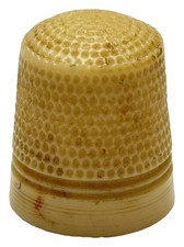 Vintage Cream Sewing Thimble Dimpled Collectible Haberdashery picture