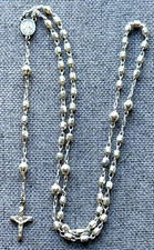 Creed Sterling Silver Catholic Rosary Vintage picture