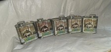 5 Vintage Vermont Pure Maple Syrup Metal Tin Can 16 oz Quart Graphic Advertising picture