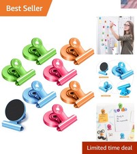 8 Colorful Heavy Duty Fridge Magnets - Scratch-Free Magnetic Clips for All Uses picture
