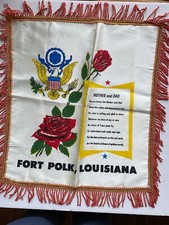 Mother Father Poem WWII Pillow Cover Fort Polk Louisiana Red Rose Patriotic picture