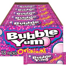 BUBBLE YUM Original Chewy, Bubble Gum Packs, 1.4 5 Count (Pack of 18), Pink picture