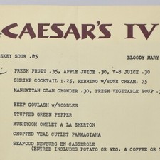 1960s Caesar's IV Restaurant Menu Beefburger Lee Swartz picture