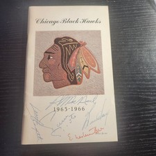 Chicago Black Hawks 1965-1966 Program Autographed NHL Hockey Vintage picture