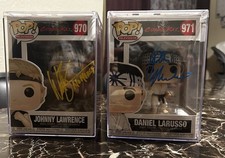 Funko Pop Television Cobra Kai Johnny #970 Daniel #971 Autographed BAS picture