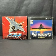 Retro 2 Vtg Flight Simulator Game Cd F22 Lightning 3 1996 Microsoft 98 picture