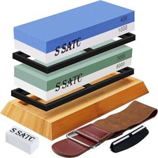 10PCS Whetstone Knife Sharpening Wet Stone Set 400/1000/3000/8000 Grit Dual-Side picture