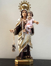 Vintage Spanish Our Lady of Mount Carmel (Virgen del Carmen) Hand-Painted Statue picture