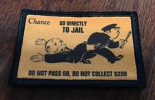 Monopoly Go Directly To Jail  Morale Patch Tactical Military Army Flag Badge USA picture