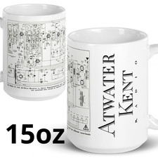 Atwater Kent Radio Schematic Mug 15oz Retro Electronics Antique Tube Audio Gift picture