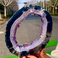 2.54LB Natural Amethyst geode quartz cluster crystal specimen Healing D367 picture