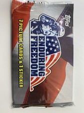 Topps Enduring Freedom 2001 Sealed Trading Card Pack Vintage 7 Cards 1 Sticker picture