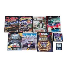 Vintage PC Racing Game Lot Big Box Dirt Track NASCAR IndyCar Le Mans Floppy picture