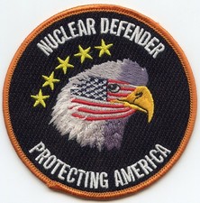 NUCLEAR DEFENDER PROTECTING AMERICA Patriotic Security Police PATCH picture