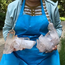 2 pieces 5.56LB Natural Transparent White Quartz Crystal Cluster Specimen 6370 picture