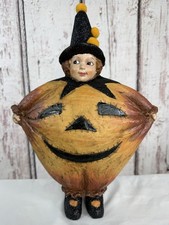 Vintage Bethany Lowe KD Mica Glittered Halloween Pumpkin Witch Girl Figure RARE picture