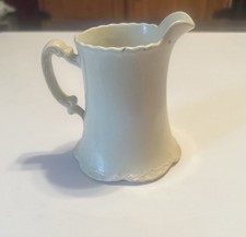 Antique Homer Laughlin bone white ironstone Pitcher, 1920 Ohio, 4.5”, Excellent picture