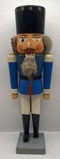 Vintage German Soldier Nutcracker 13” Wood Figure Made In Germany picture
