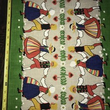 Vintage Souvenir Folk Art Table Runner & Doilie picture