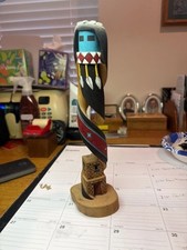 Hand-carved Hopi Kachina Maiden sculpture with stylized base picture