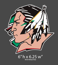 Qty: 2 6” UND Sioux head vinyl decal Full Color  picture