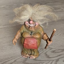 Nyform Troll Doll #114 Woman Walk Stick Handmade Norway Retired Old Lady Tags picture