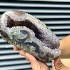 2.9 lb  Crystal Geode Cluster Natural Druzy Cave Room Display Stone Decor Art picture