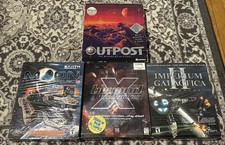 Lot Of 4 Space Sim PC Big Box Outpost, Moon, X Beyond The Frontier, Imperium picture