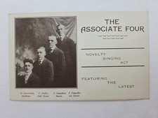 c1910 antique THE ASSOCIATE FOUR vaudeville NOVELTY SINGING ACT PHOTO ad CARD picture