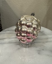 Vintage 1930’s Heidt Ombré Pink & Silver Bumpy Grape Glass Christmas Ornament picture