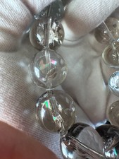 Natural Lemurian Quartz Rainbow Bracelet 14.7mm AAA Clear Crystal Large Beads picture