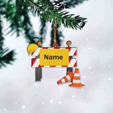 Personalized Construction Christmas Ornament, Heavy Equipment Operator Ornament picture