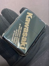 Zippo Kawasaki Silver Engraved Blue Titanium 2013 Model Lighter picture