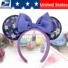 French Lavender Flower Purple Disney Parks Rare Lilac Minnie Ears Headband picture
