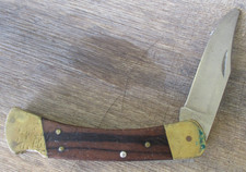 Vintage Buck 110 LOCKBACK Folding Hunter Knife USA - Broken Tip / Repair Project picture
