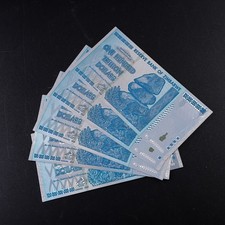 LOT 10 PCS, Zimbabwe's 100 Trillion Silver Foil Fantasy Banknotes/UNC/FREE SHIP picture