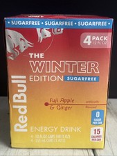 Red Bull Winter Edition: Fuji Apple Sugar Free 4 Pack Collectors Item Only 9/26 picture