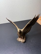Vintage Solid Bronze/Brass Eagle Statue Sculpture 14” Wings Span 9 lbs picture
