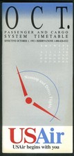 US Air Octomer System airline Timetable 10/1 1992 picture
