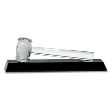 Crystal Gavel on Base with Satin Lined Deluxe Gift Box - Includes picture