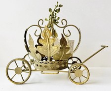 Retired Ashland Miniature Gold Princess Carriage, Fairy Garden Prop, 6” picture