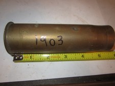 WW1 Brass Shell Case Trench Art 1 POUNDER  Artillery Vintage 1903 Military LOOK picture