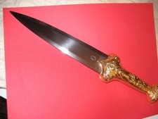 Franklin Mint Blades of The Conquerors Knife Greek Bronze Dagger Gold Plated picture