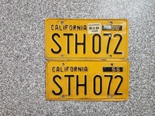 1956 California License Plates, 1959 Validation Sticker, DMV Clear Guaranteed, V picture