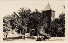 RPPC Rockford IL Court St Methodist Church Vintage Car c1928 Postcard 070626 picture