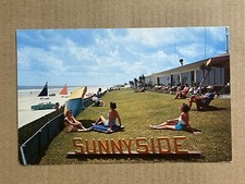 Postcard FL Daytona Beach Florida Sunnyside Apartments Old Cars Vintage PC picture